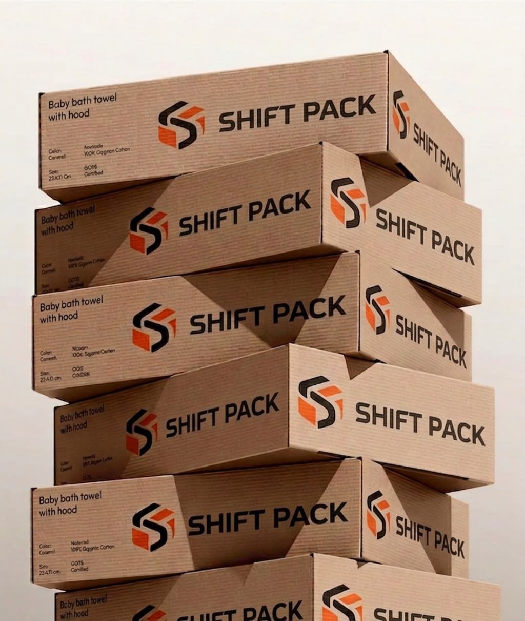 Tour de cartons kraft imprimés Shift Pack
