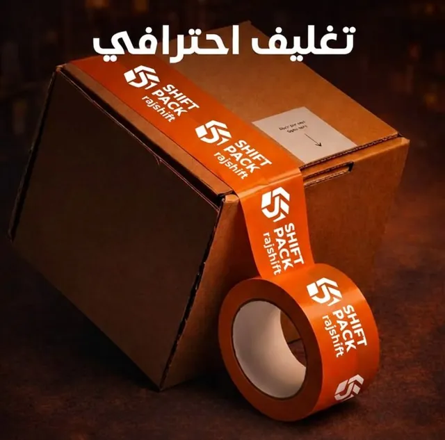 Ruban orange sur kraft