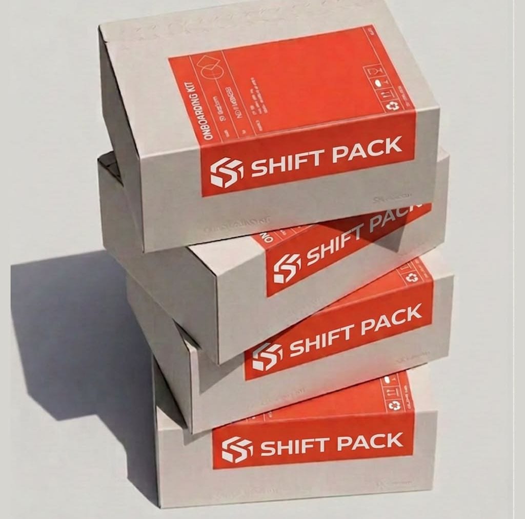 Coffrets blancs à bande orange Shift Pack